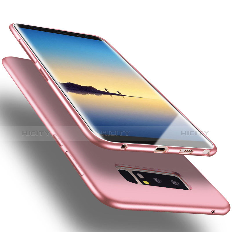 Silikon Hülle Handyhülle Ultra Dünn Schutzhülle S06 für Samsung Galaxy Note 8 Duos N950F Rosa groß