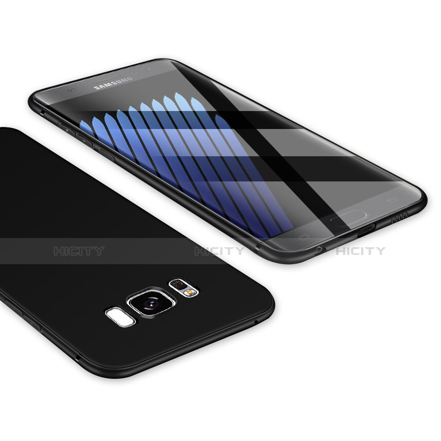 Silikon Hülle Handyhülle Ultra Dünn Schutzhülle S07 für Samsung Galaxy S8 Plus Schwarz groß