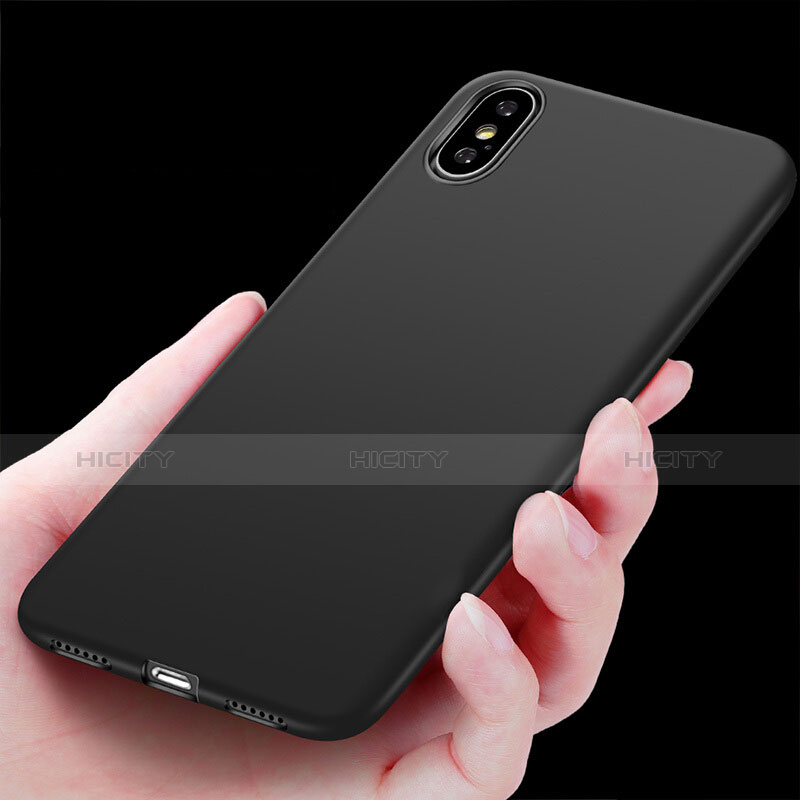 Silikon Hülle Handyhülle Ultra Dünn Schutzhülle S14 für Apple iPhone Xs Schwarz