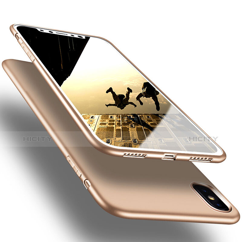 Silikon Hülle Handyhülle Ultra Dünn Schutzhülle S16 für Apple iPhone Xs Max Gold