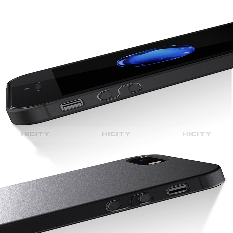 Silikon Hülle Handyhülle Ultra Dünn Schutzhülle Silikon für Apple iPhone SE Schwarz groß