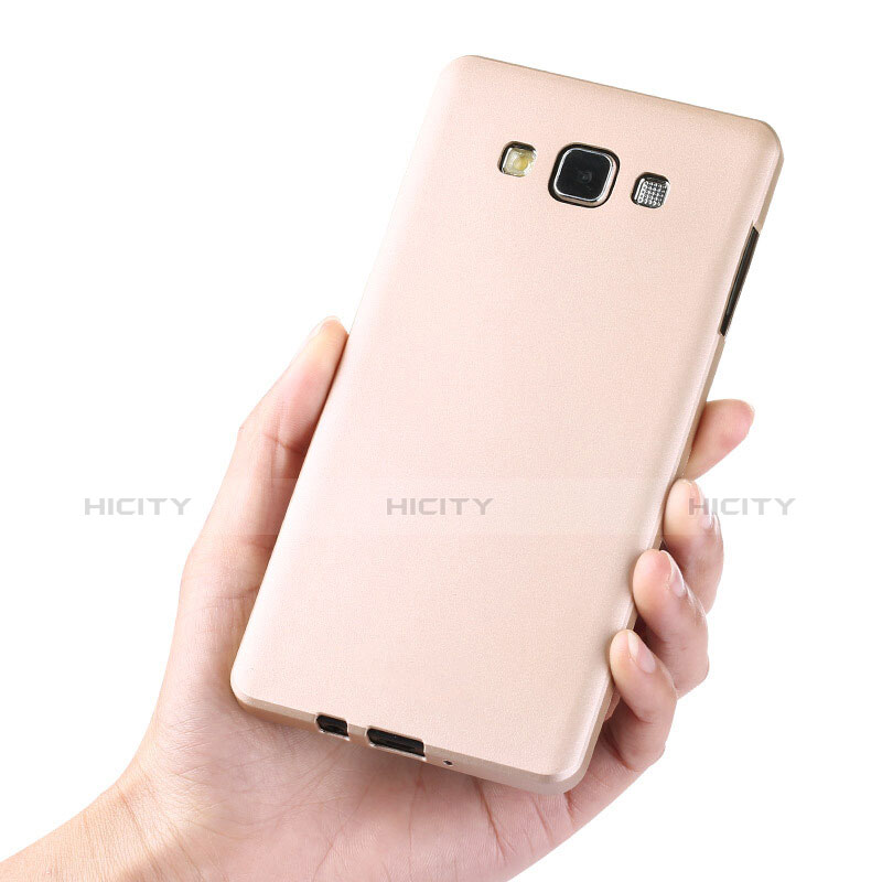 Silikon Hülle Handyhülle Ultra Dünn Schutzhülle Silikon für Samsung Galaxy A7 Duos SM-A700F A700FD Gold groß