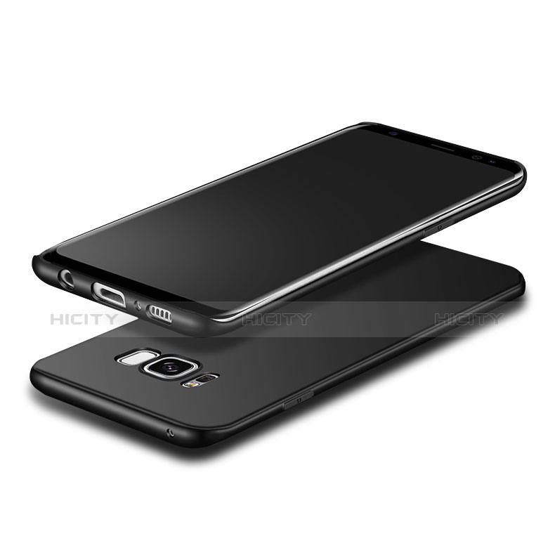 Silikon Hülle Handyhülle Ultra Dünn Schutzhülle Silikon mit Fingerring Ständer A02 für Samsung Galaxy S8 Schwarz
