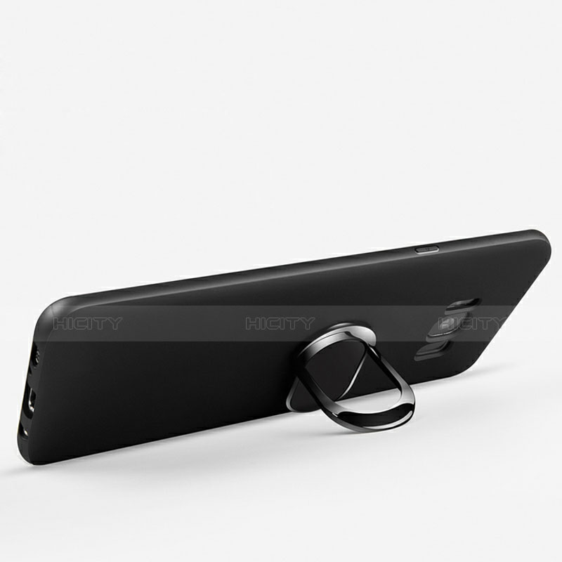 Silikon Hülle Handyhülle Ultra Dünn Schutzhülle Silikon mit Fingerring Ständer A03 für Samsung Galaxy S8 Schwarz