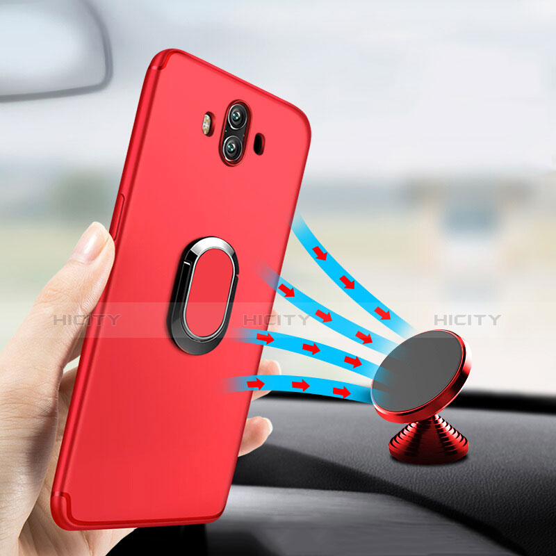 Silikon Hülle Handyhülle Ultra Dünn Schutzhülle Silikon mit Fingerring Ständer A04 für Huawei Mate 10 Rot groß