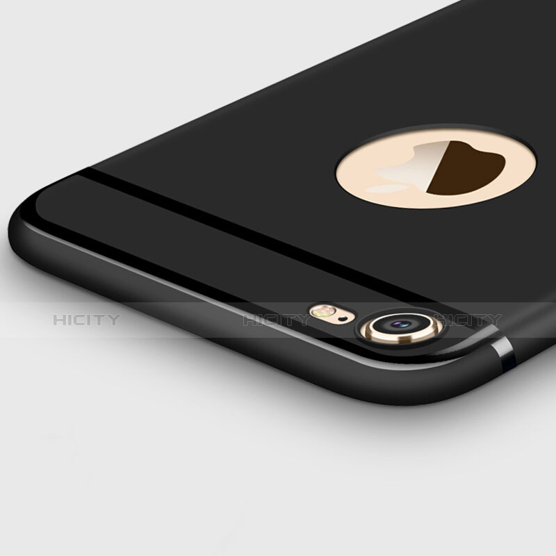 Silikon Hülle Handyhülle Ultra Dünn Schutzhülle Silikon mit Fingerring Ständer für Apple iPhone 6S Schwarz groß