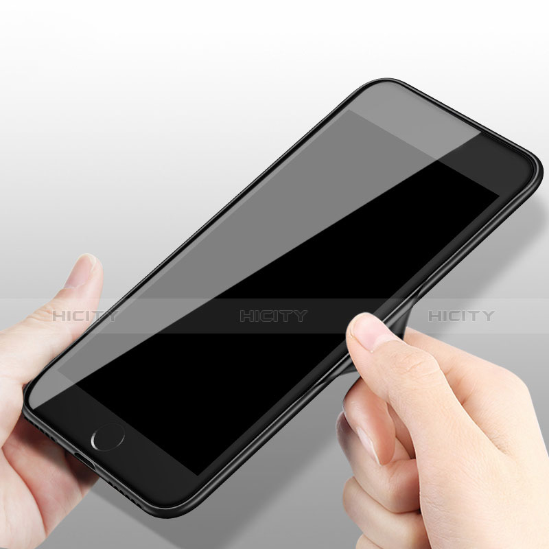 Silikon Hülle Handyhülle Ultra Dünn Schutzhülle Silikon mit Fingerring Ständer für Huawei Honor 5X Schwarz groß
