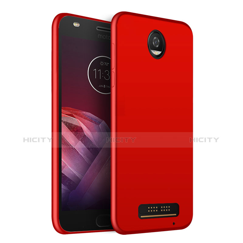 Silikon Hülle Handyhülle Ultra Dünn Schutzhülle Silikon mit Fingerring Ständer für Motorola Moto Z Play Rot groß