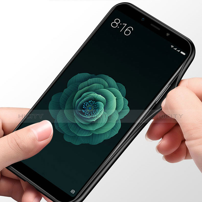 Silikon Hülle Handyhülle Ultra Dünn Schutzhülle Silikon mit Fingerring Ständer für Xiaomi Mi Mix 2S Schwarz