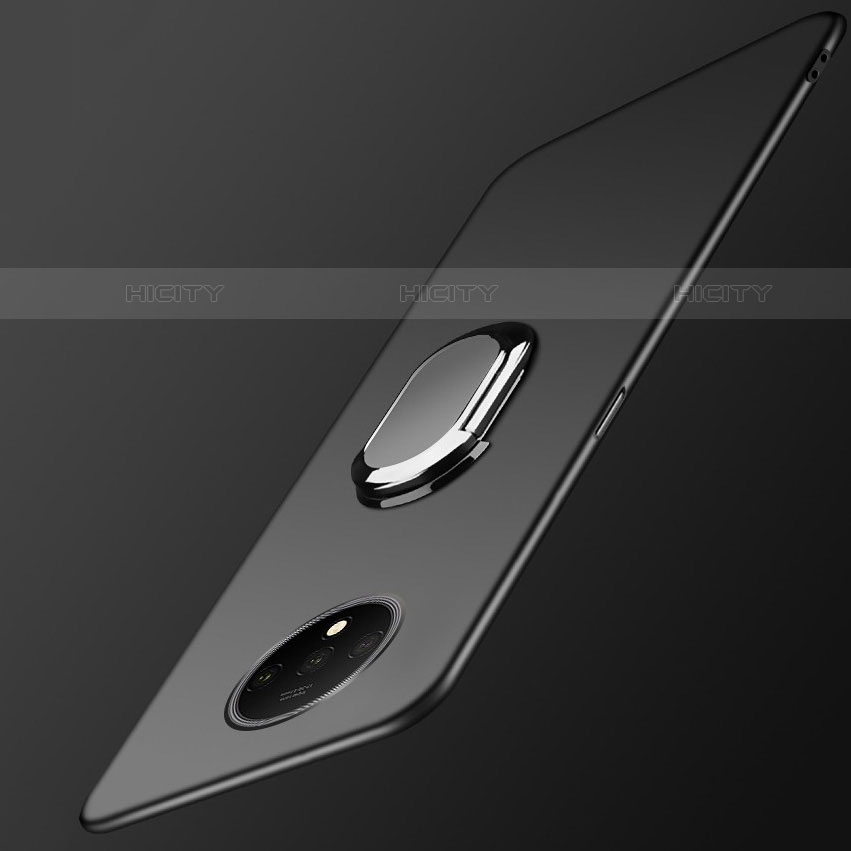 Silikon Hülle Handyhülle Ultra Dünn Schutzhülle Silikon mit Magnetisch Fingerring Ständer für OnePlus 7T Schwarz