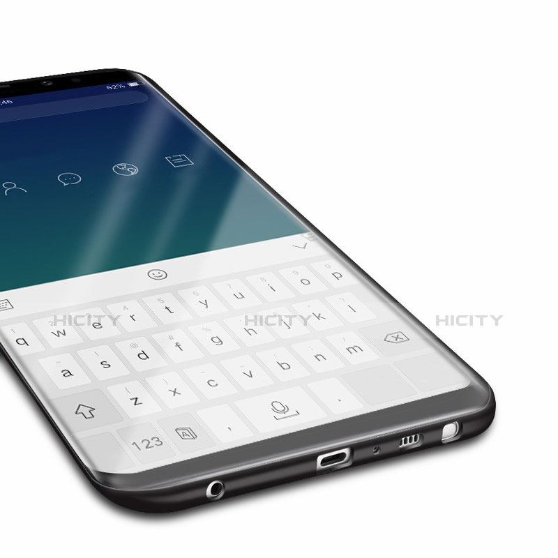 Silikon Hülle Handyhülle Ultra Dünn Schutzhülle Silikon mit Magnetisch Fingerring Ständer für Samsung Galaxy Note 9 Schwarz groß