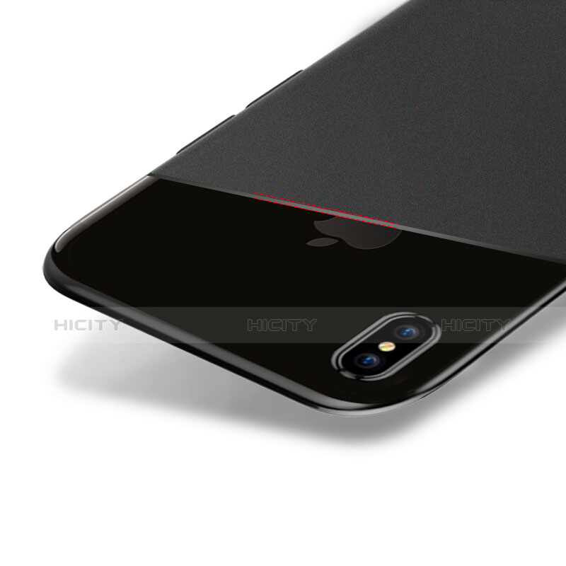 Silikon Hülle Handyhülle Ultra Dünn Schutzhülle Silikon mit Schutzfolie für Apple iPhone Xs Max Schwarz groß