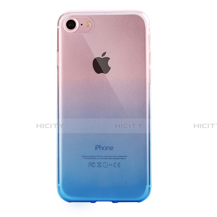 Silikon Hülle Handyhülle Ultra Dünn Schutzhülle Tasche Durchsichtig Farbverlauf G01 für Apple iPhone SE (2020) Blau