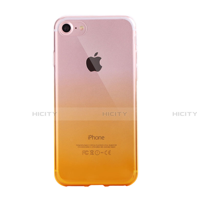 Silikon Hülle Handyhülle Ultra Dünn Schutzhülle Tasche Durchsichtig Farbverlauf G01 für Apple iPhone SE3 (2022) Gelb
