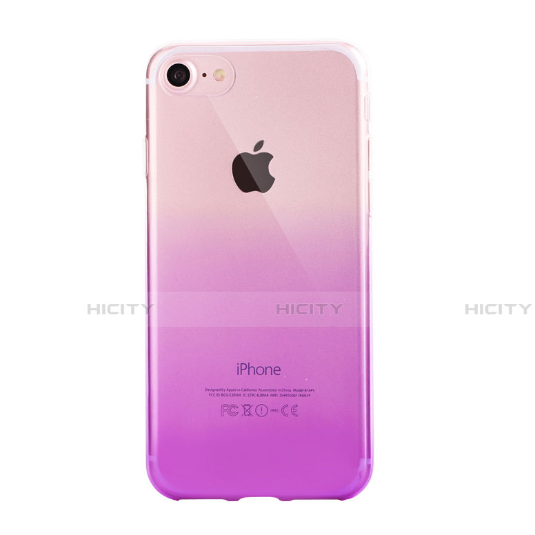 Silikon Hülle Handyhülle Ultra Dünn Schutzhülle Tasche Durchsichtig Farbverlauf G01 für Apple iPhone SE3 (2022) Violett Plus