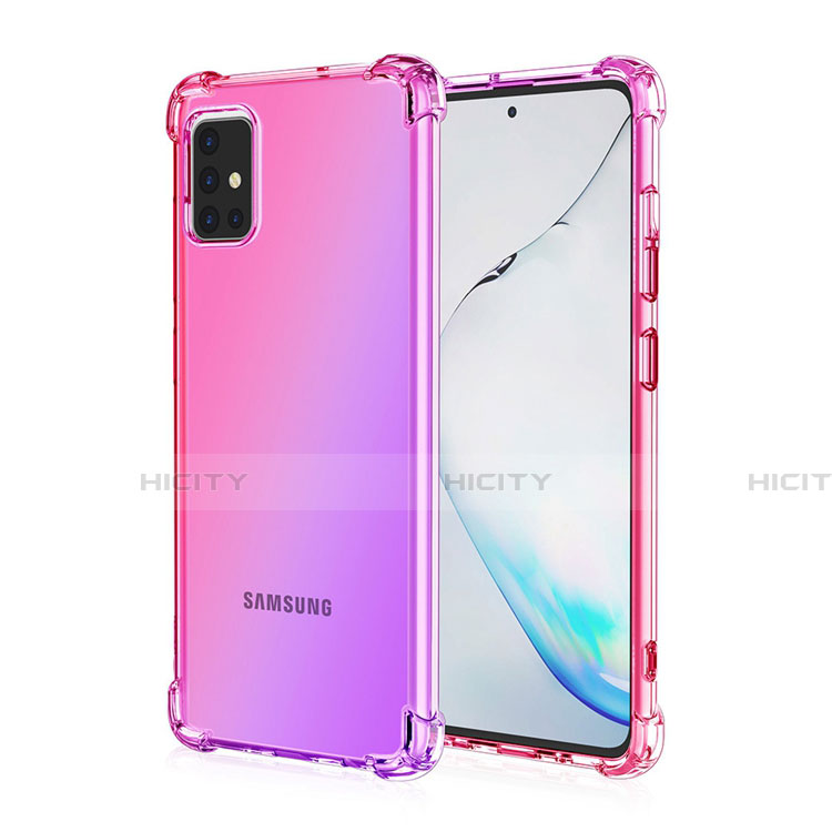 Silikon Hülle Handyhülle Ultra Dünn Schutzhülle Tasche Durchsichtig Transparent Farbverlauf für Samsung Galaxy A51 4G groß