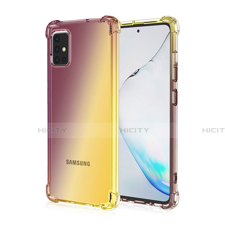 Silikon Hülle Handyhülle Ultra Dünn Schutzhülle Tasche Durchsichtig Transparent Farbverlauf für Samsung Galaxy A51 4G groß