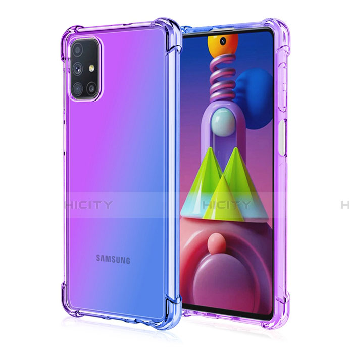Silikon Hülle Handyhülle Ultra Dünn Schutzhülle Tasche Durchsichtig Transparent Farbverlauf für Samsung Galaxy M51 groß