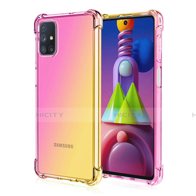 Silikon Hülle Handyhülle Ultra Dünn Schutzhülle Tasche Durchsichtig Transparent Farbverlauf für Samsung Galaxy M51 groß
