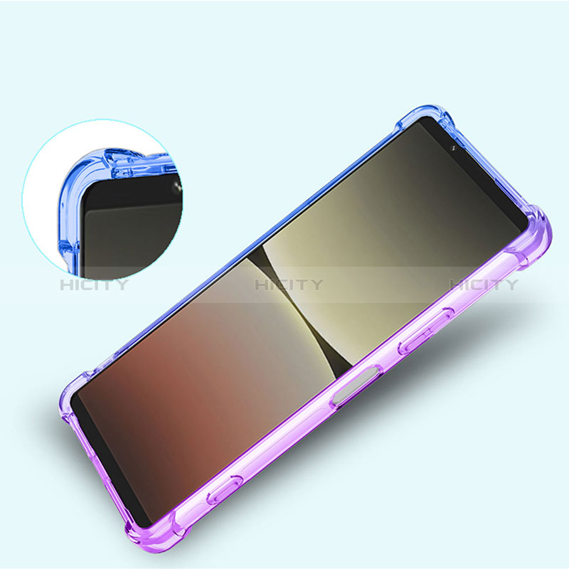 Silikon Hülle Handyhülle Ultra Dünn Schutzhülle Tasche Durchsichtig Transparent Farbverlauf für Sony Xperia 1 II