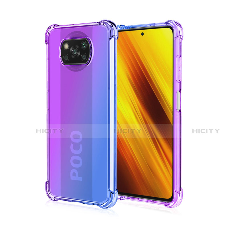 Silikon Hülle Handyhülle Ultra Dünn Schutzhülle Tasche Durchsichtig Transparent Farbverlauf für Xiaomi Poco X3