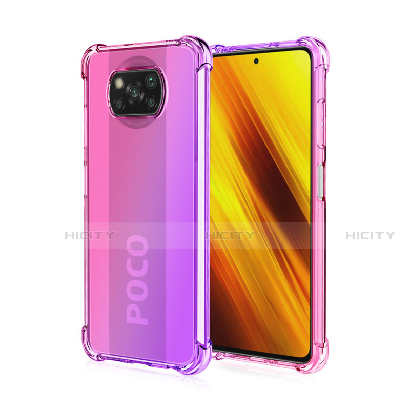 Silikon Hülle Handyhülle Ultra Dünn Schutzhülle Tasche Durchsichtig Transparent Farbverlauf für Xiaomi Poco X3 NFC