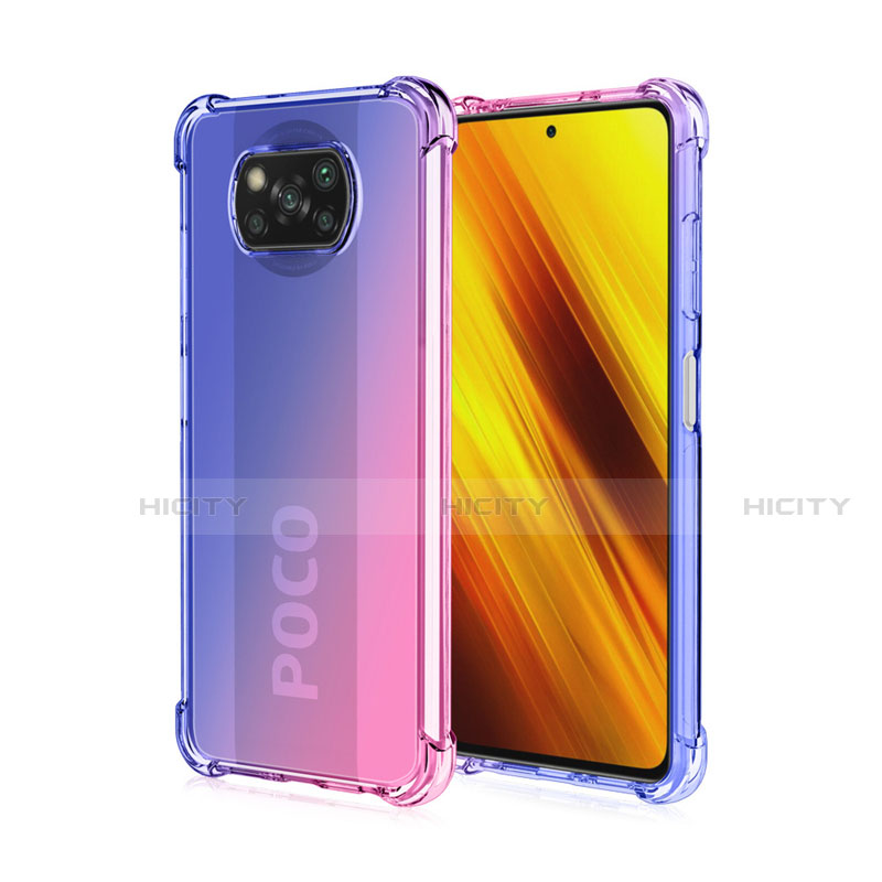 Silikon Hülle Handyhülle Ultra Dünn Schutzhülle Tasche Durchsichtig Transparent Farbverlauf für Xiaomi Poco X3 NFC