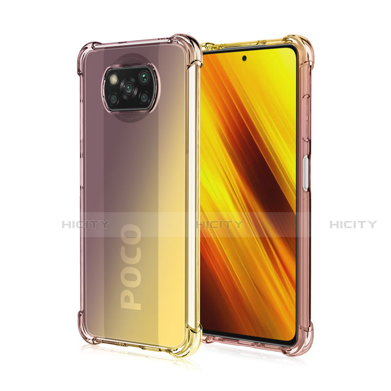 Silikon Hülle Handyhülle Ultra Dünn Schutzhülle Tasche Durchsichtig Transparent Farbverlauf für Xiaomi Poco X3 NFC Braun
