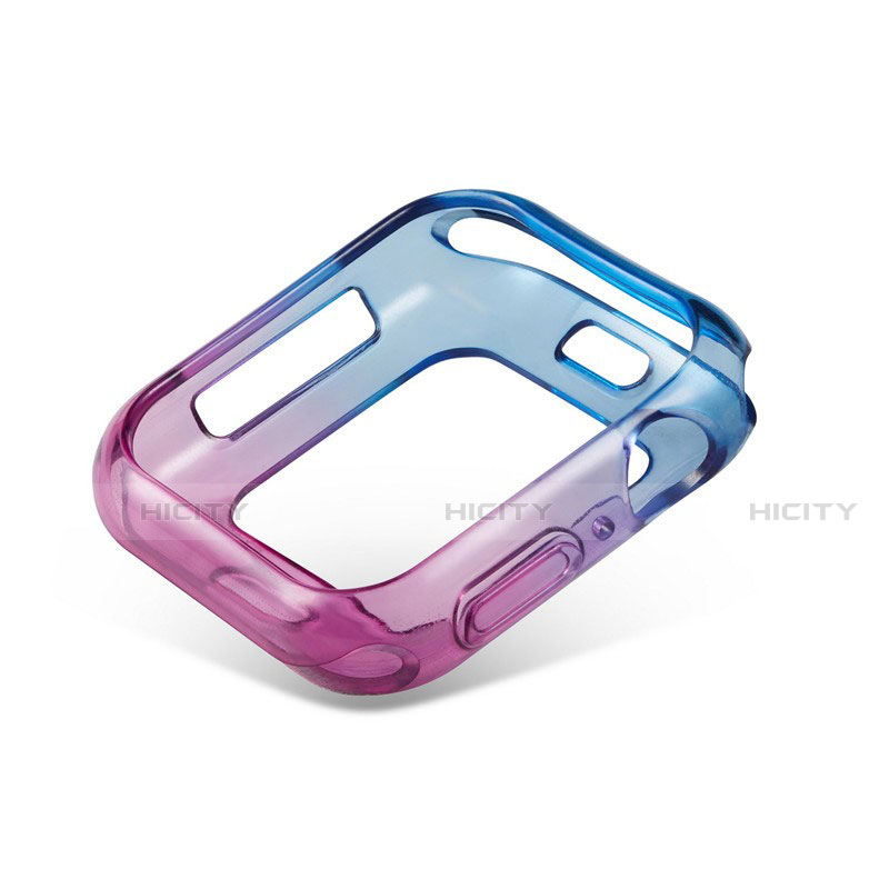 Silikon Hülle Handyhülle Ultra Dünn Schutzhülle Tasche Durchsichtig Transparent Farbverlauf G01 für Apple iWatch 5 40mm Blau