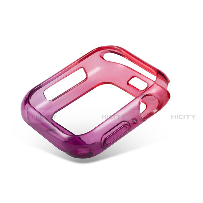 Silikon Hülle Handyhülle Ultra Dünn Schutzhülle Tasche Durchsichtig Transparent Farbverlauf G01 für Apple iWatch 5 40mm Rot Plus