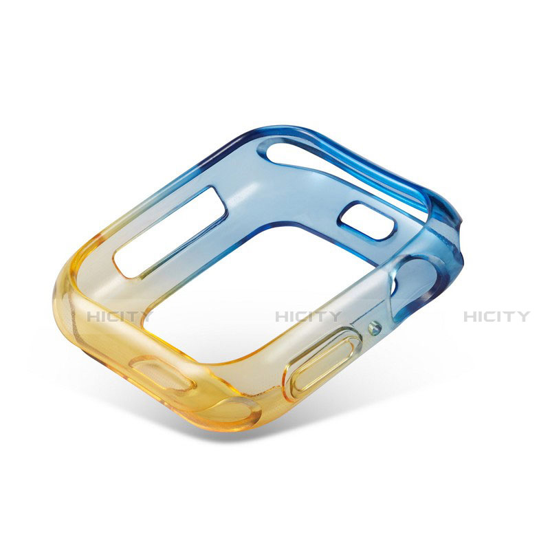 Silikon Hülle Handyhülle Ultra Dünn Schutzhülle Tasche Durchsichtig Transparent Farbverlauf G01 für Apple iWatch 5 44mm Gelb