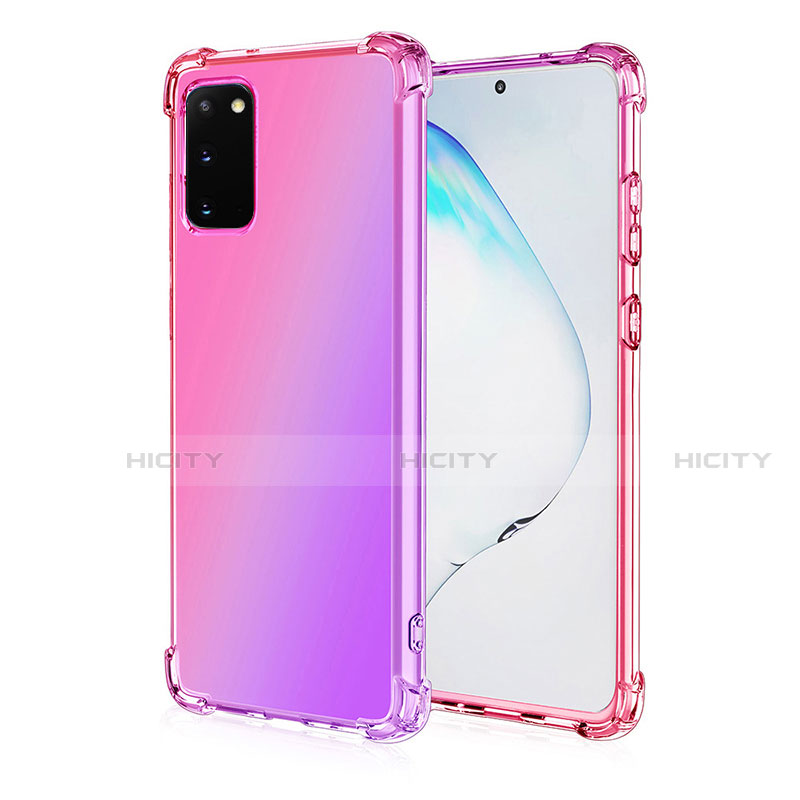 Silikon Hülle Handyhülle Ultra Dünn Schutzhülle Tasche Durchsichtig Transparent Farbverlauf G01 für Samsung Galaxy S20 5G groß