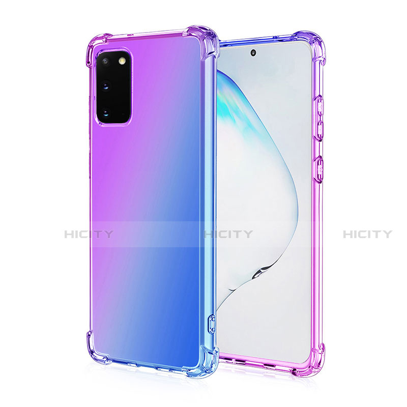 Silikon Hülle Handyhülle Ultra Dünn Schutzhülle Tasche Durchsichtig Transparent Farbverlauf G01 für Samsung Galaxy S20 5G groß