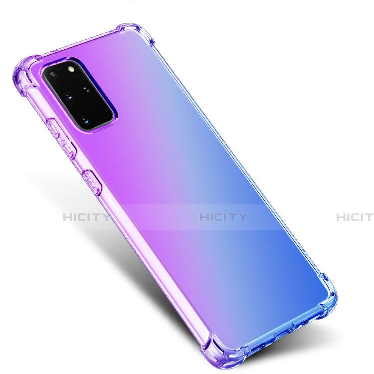 Silikon Hülle Handyhülle Ultra Dünn Schutzhülle Tasche Durchsichtig Transparent Farbverlauf G01 für Samsung Galaxy S20 Plus
