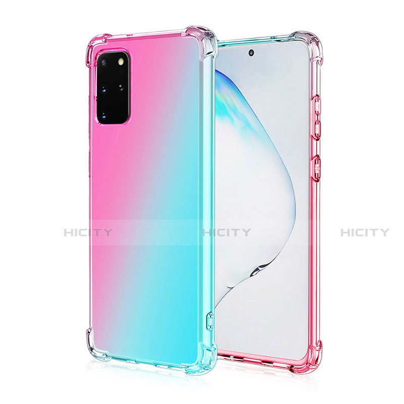 Silikon Hülle Handyhülle Ultra Dünn Schutzhülle Tasche Durchsichtig Transparent Farbverlauf G01 für Samsung Galaxy S20 Plus 5G Plusfarbig Plus