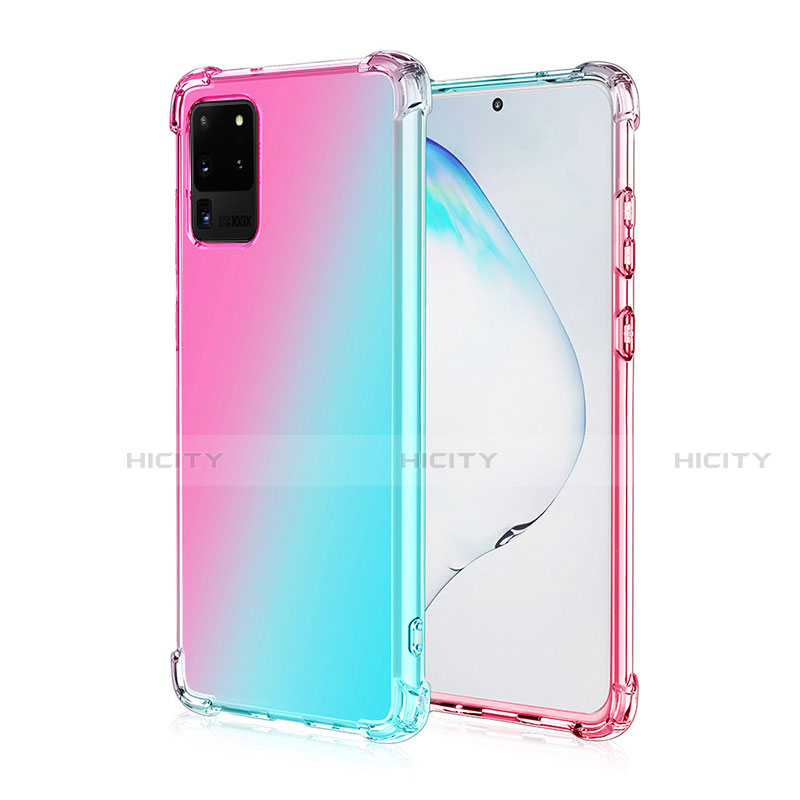 Silikon Hülle Handyhülle Ultra Dünn Schutzhülle Tasche Durchsichtig Transparent Farbverlauf G01 für Samsung Galaxy S20 Ultra