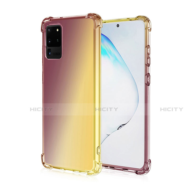 Silikon Hülle Handyhülle Ultra Dünn Schutzhülle Tasche Durchsichtig Transparent Farbverlauf G01 für Samsung Galaxy S20 Ultra groß