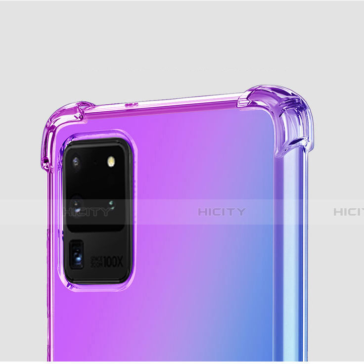 Silikon Hülle Handyhülle Ultra Dünn Schutzhülle Tasche Durchsichtig Transparent Farbverlauf G01 für Samsung Galaxy S20 Ultra