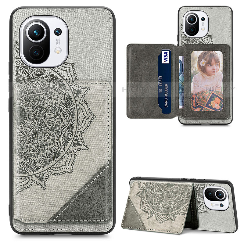 Silikon Hülle Handyhülle Ultra Dünn Schutzhülle Tasche Flexible mit Magnetisch A06 für Xiaomi Mi 11 Lite 4G