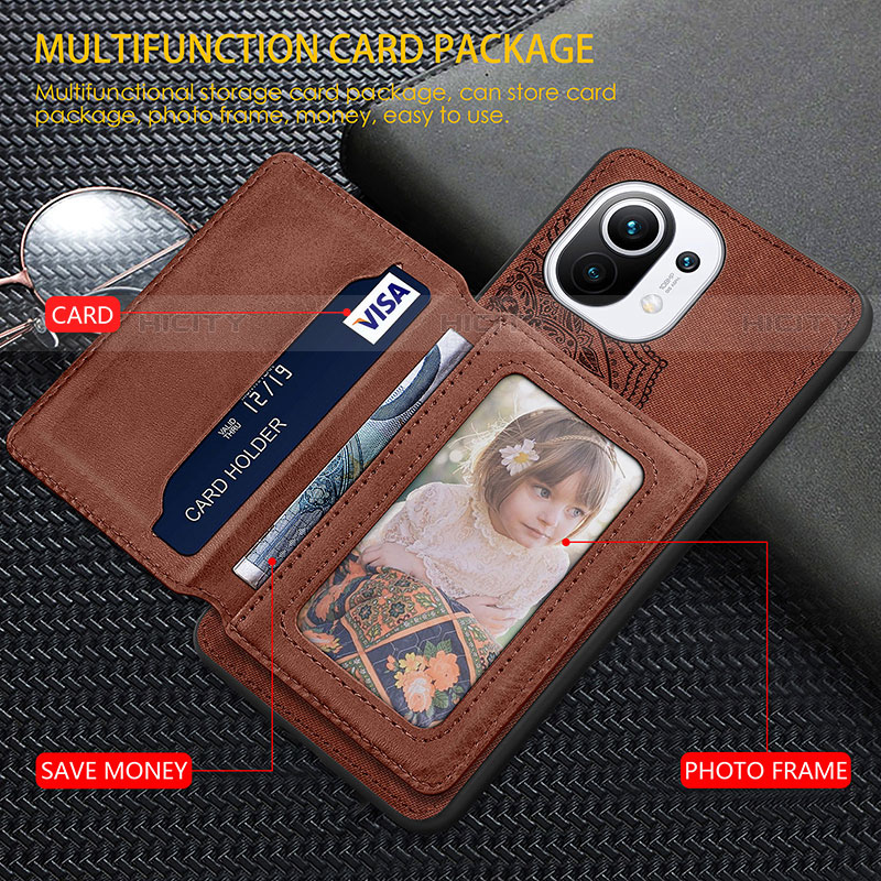 Silikon Hülle Handyhülle Ultra Dünn Schutzhülle Tasche Flexible mit Magnetisch A06 für Xiaomi Mi 11 Lite 4G