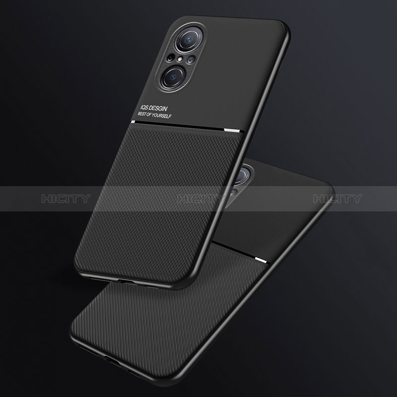 Silikon Hülle Handyhülle Ultra Dünn Schutzhülle Tasche Flexible mit Magnetisch D01 für Huawei Honor 50 SE 5G Schwarz