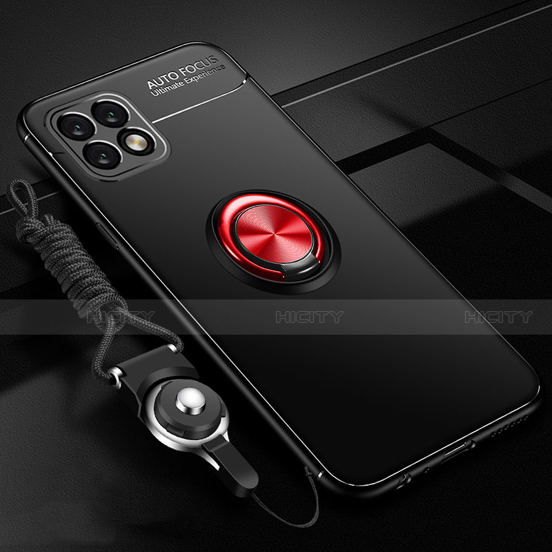 Silikon Hülle Handyhülle Ultra Dünn Schutzhülle Tasche Flexible mit Magnetisch Fingerring Ständer A01 für Huawei Enjoy 20 5G groß