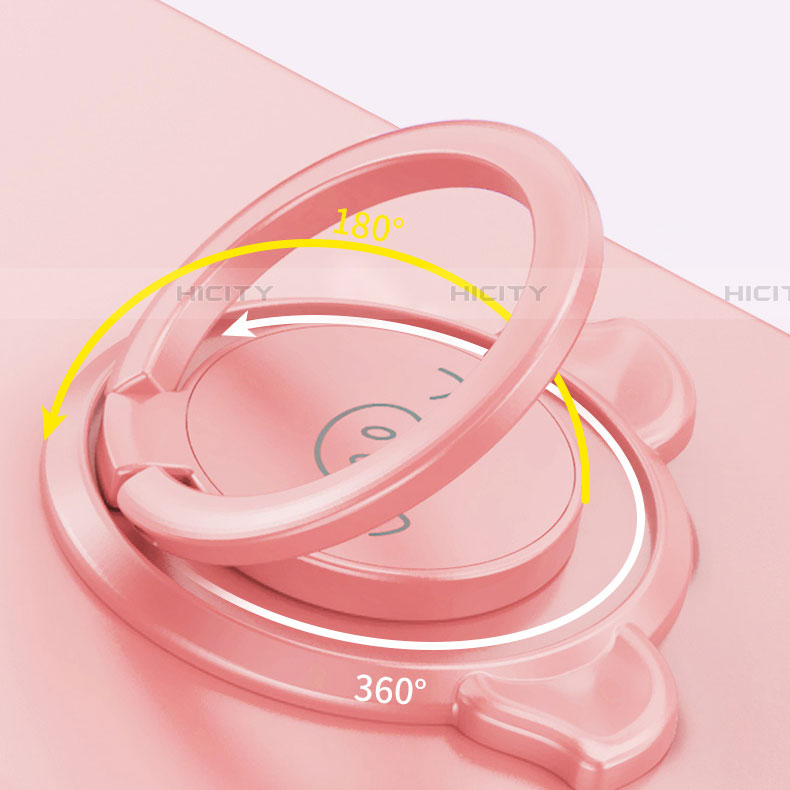 Silikon Hülle Handyhülle Ultra Dünn Schutzhülle Tasche Flexible mit Magnetisch Fingerring Ständer A01 für Huawei Honor Play4T