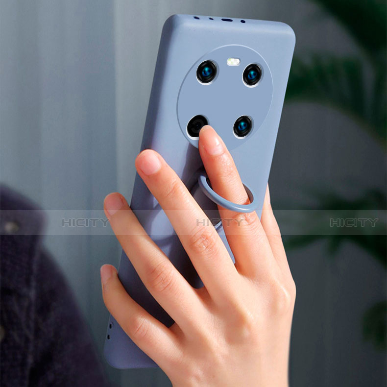 Silikon Hülle Handyhülle Ultra Dünn Schutzhülle Tasche Flexible mit Magnetisch Fingerring Ständer A01 für Huawei Mate 40
