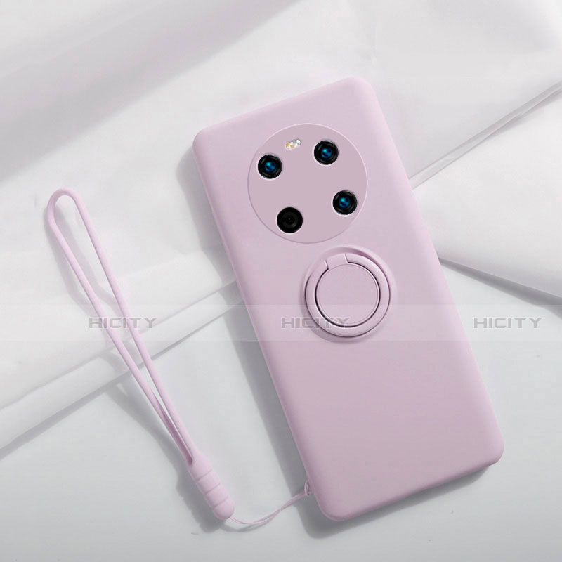 Silikon Hülle Handyhülle Ultra Dünn Schutzhülle Tasche Flexible mit Magnetisch Fingerring Ständer A01 für Huawei Mate 40