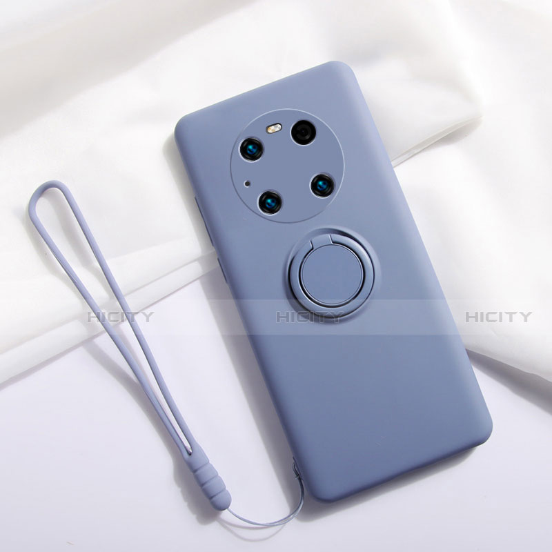 Silikon Hülle Handyhülle Ultra Dünn Schutzhülle Tasche Flexible mit Magnetisch Fingerring Ständer A01 für Huawei Mate 40 Pro