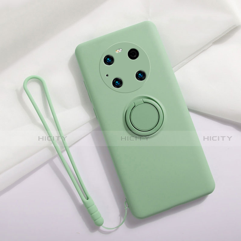 Silikon Hülle Handyhülle Ultra Dünn Schutzhülle Tasche Flexible mit Magnetisch Fingerring Ständer A01 für Huawei Mate 40 Pro groß