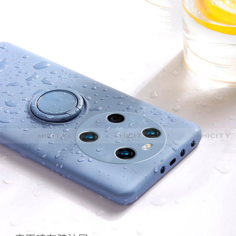 Silikon Hülle Handyhülle Ultra Dünn Schutzhülle Tasche Flexible mit Magnetisch Fingerring Ständer A01 für Huawei Mate 40E 4G