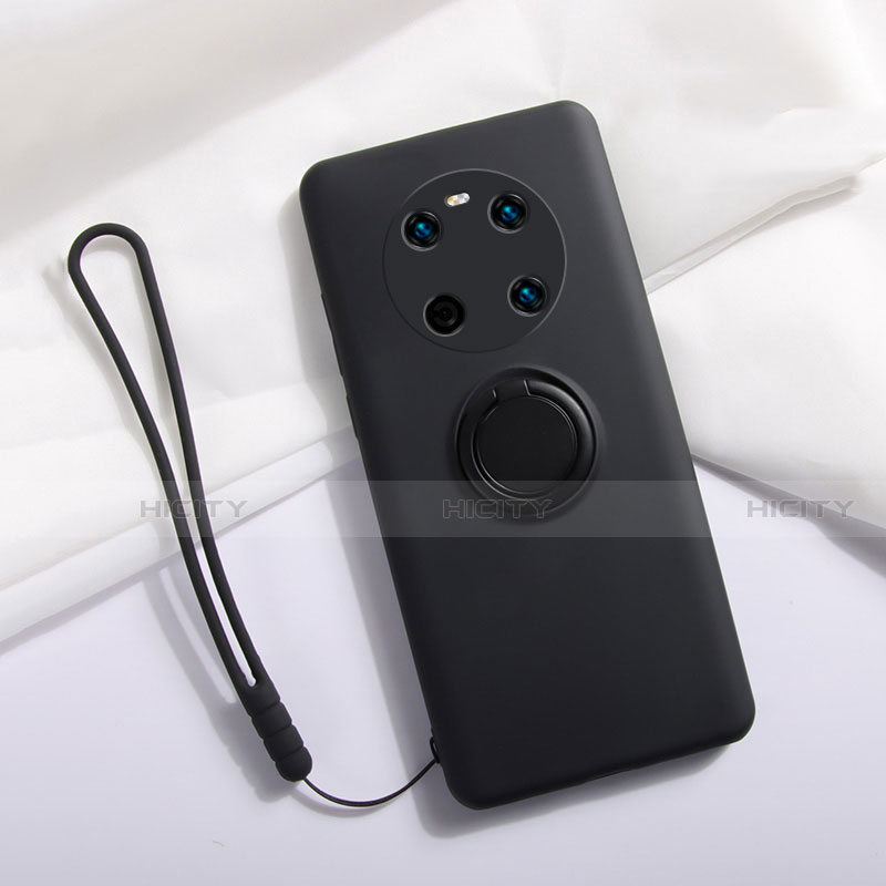 Silikon Hülle Handyhülle Ultra Dünn Schutzhülle Tasche Flexible mit Magnetisch Fingerring Ständer A01 für Huawei Mate 40E 4G groß