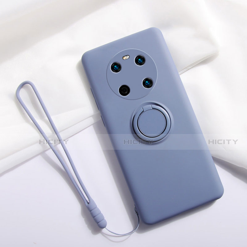 Silikon Hülle Handyhülle Ultra Dünn Schutzhülle Tasche Flexible mit Magnetisch Fingerring Ständer A01 für Huawei Mate 40E 4G groß